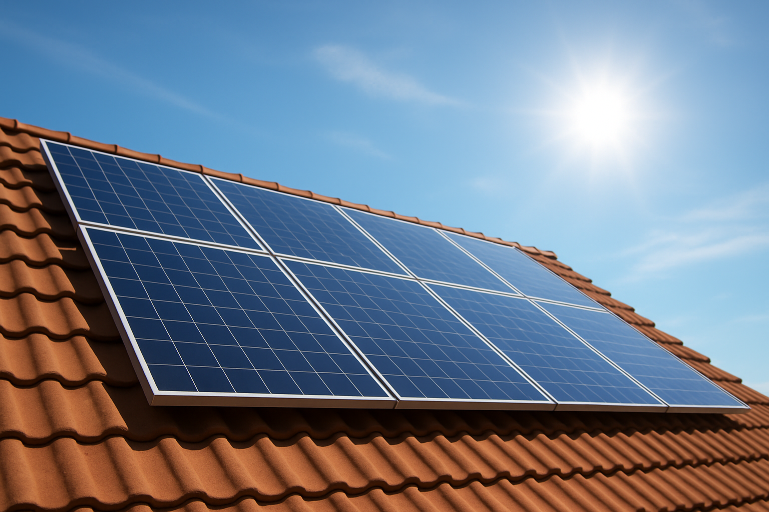 Solar panels on a roof